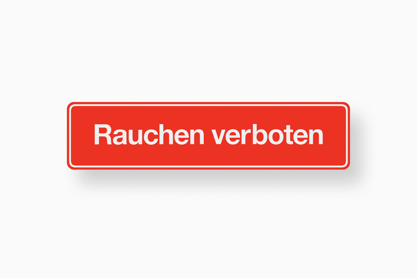 Schild Rauchen verboten, rot 200x48 mm, KS, selbstklebend