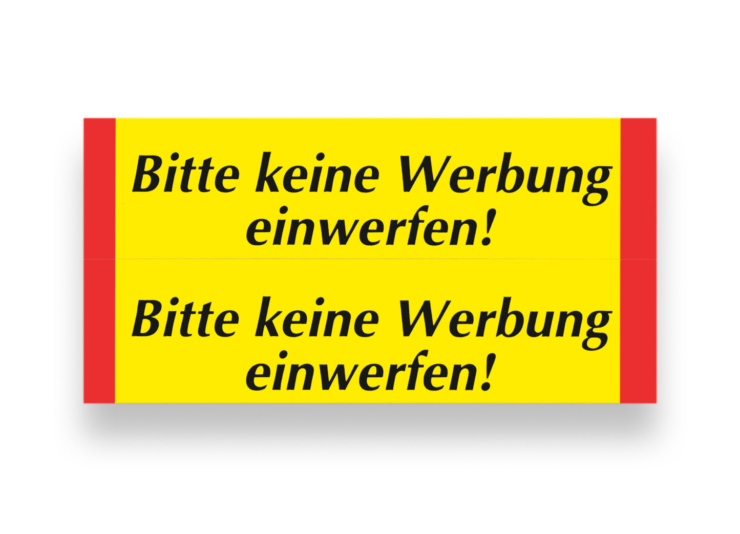 Schild Keine Werbung!, gelb 70x30 mm, KS ,selbstkl., 2 St.