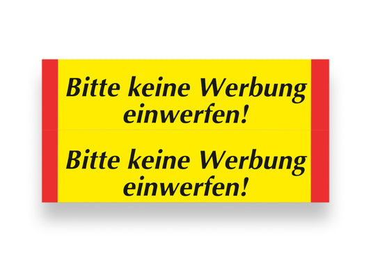 Schild Keine Werbung!, gelb 70x30 mm, KS ,selbstkl., 2 St.