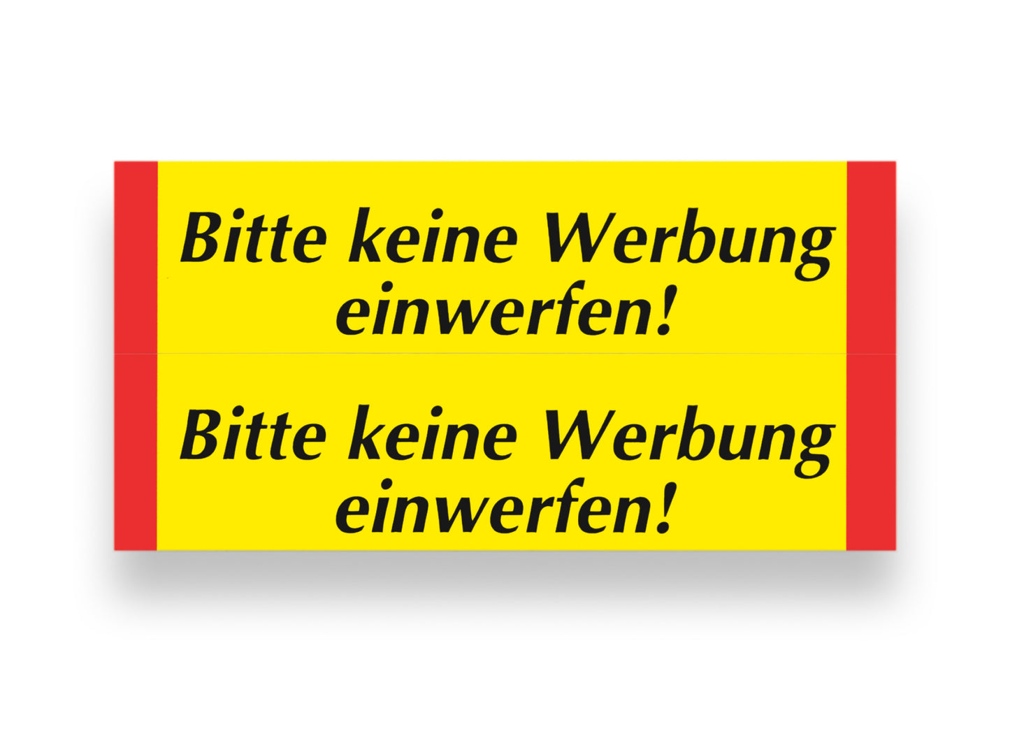 Schild Keine Werbung!, gelb 70x30 mm, KS ,selbstkl., 2 St.