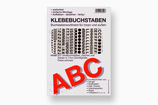 Alphabet komplett, 7 mm schwarz, selbstklebend