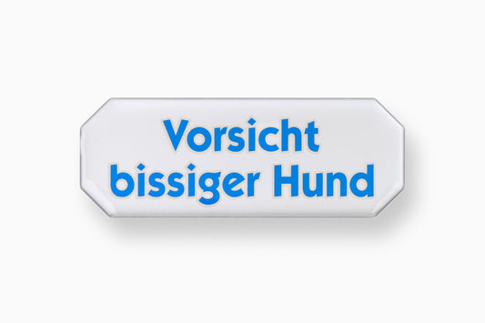 3-D Schild Vorsicht Hund 107x40 mm, KS, selbstklebend