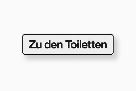 Schild Zu den Toiletten, weiß 200x48 mm, KS, selbstklebend