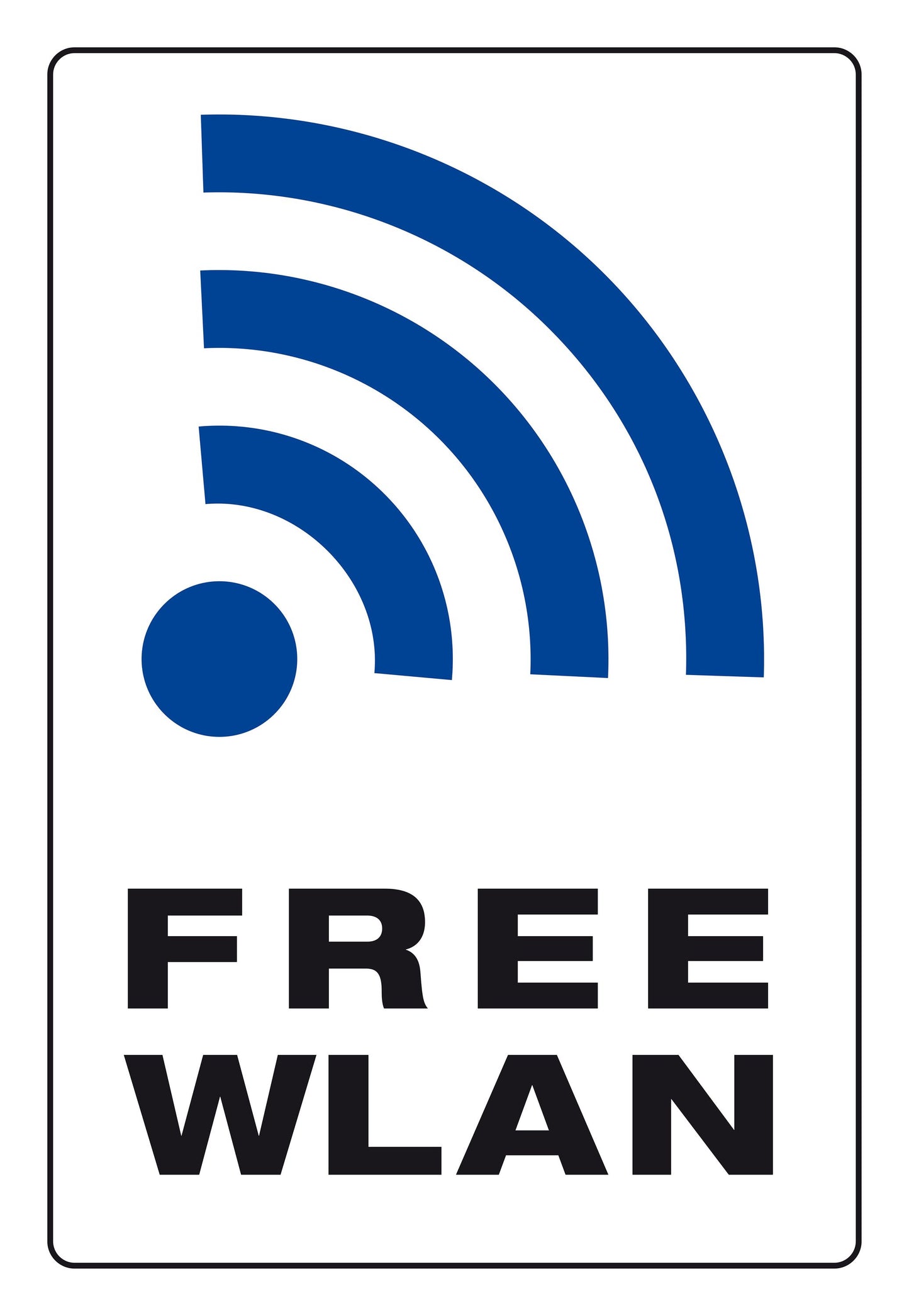 Schild - free WLAN - 200x300 mm