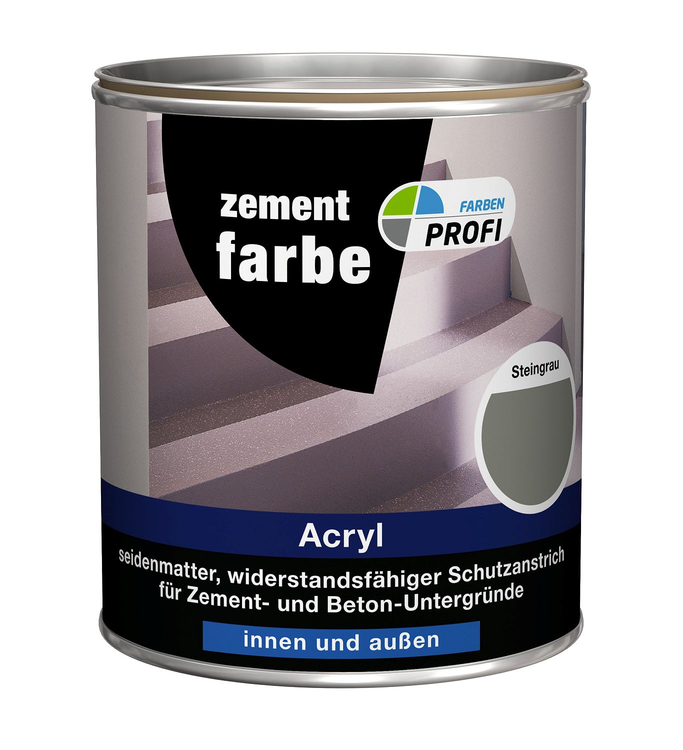 Zementfarbe Steingrau 750 ml