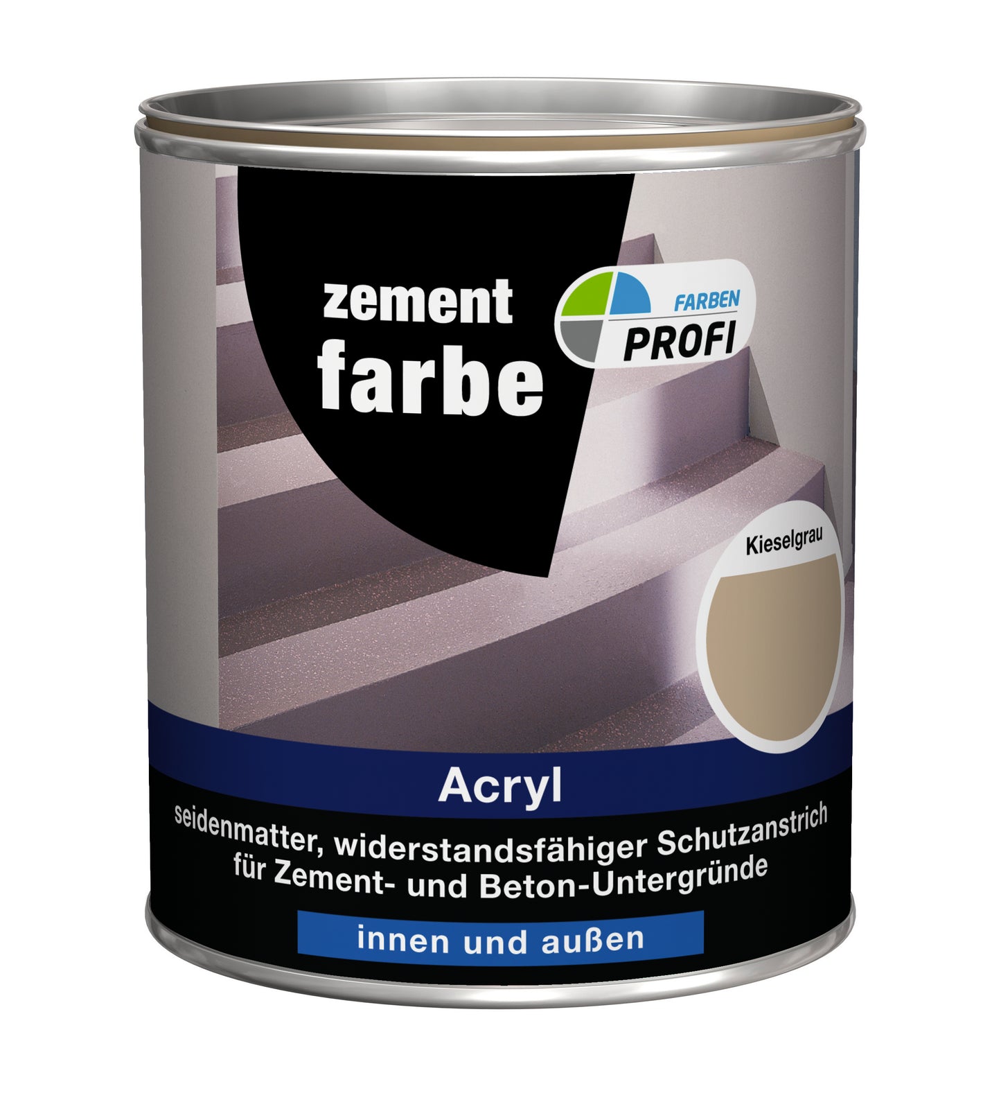 Zementfarbe Kieselgrau 750 ml