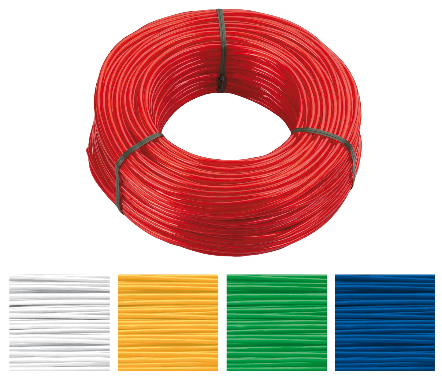 Wäscheleine (Ring) 3 mm PVC mit Stahleinlage, farblich sortiert, 60 m farblich sortiert, 60 m