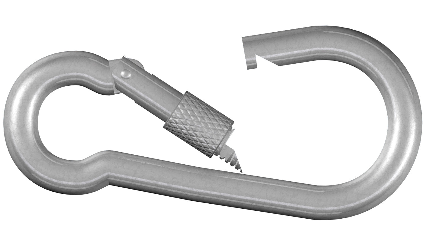 Karabinerhaken mit Schraube (SB-Box), 6 mm, Tragkr. 120 kg 6x60mm Stahl verz.,SB-Box 2St.