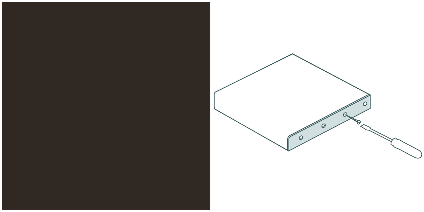 Arbeitsplatten Endschutzleiste 600x4x40 mm | brüniert