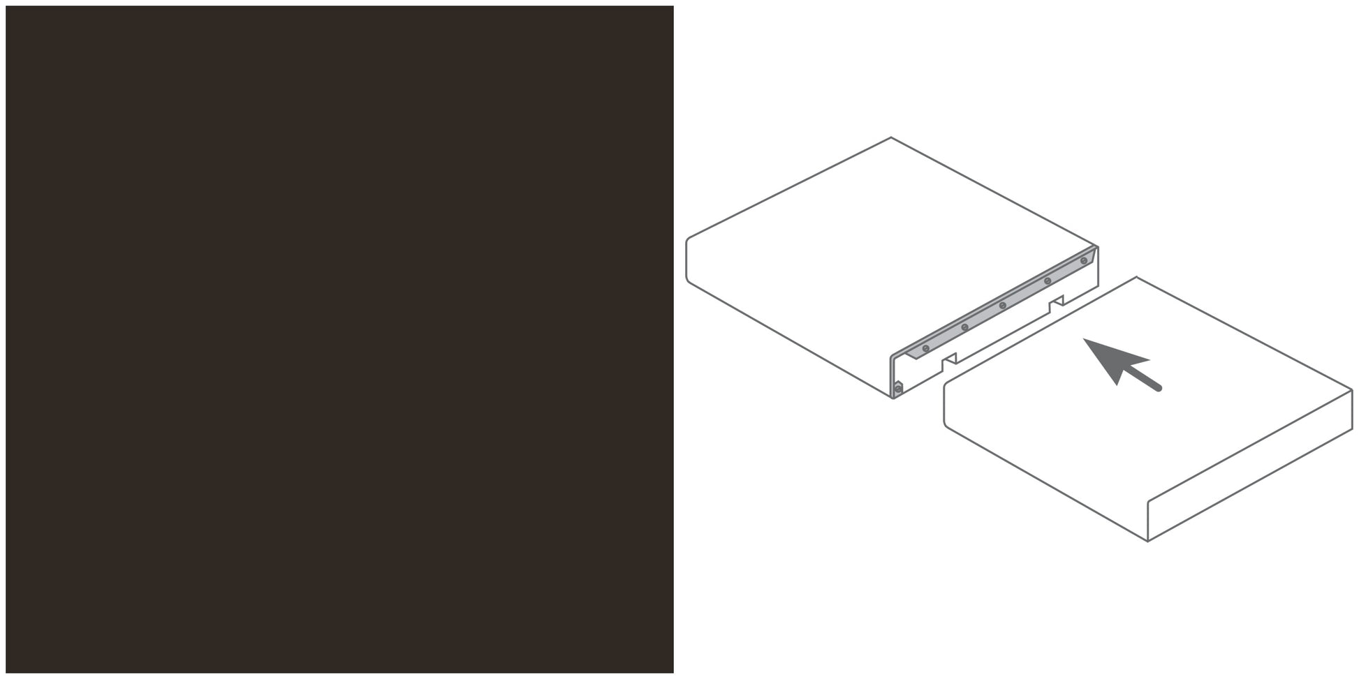 Arbeitsplatten Pilzprofilleiste 600x12x40 mm | brüniert