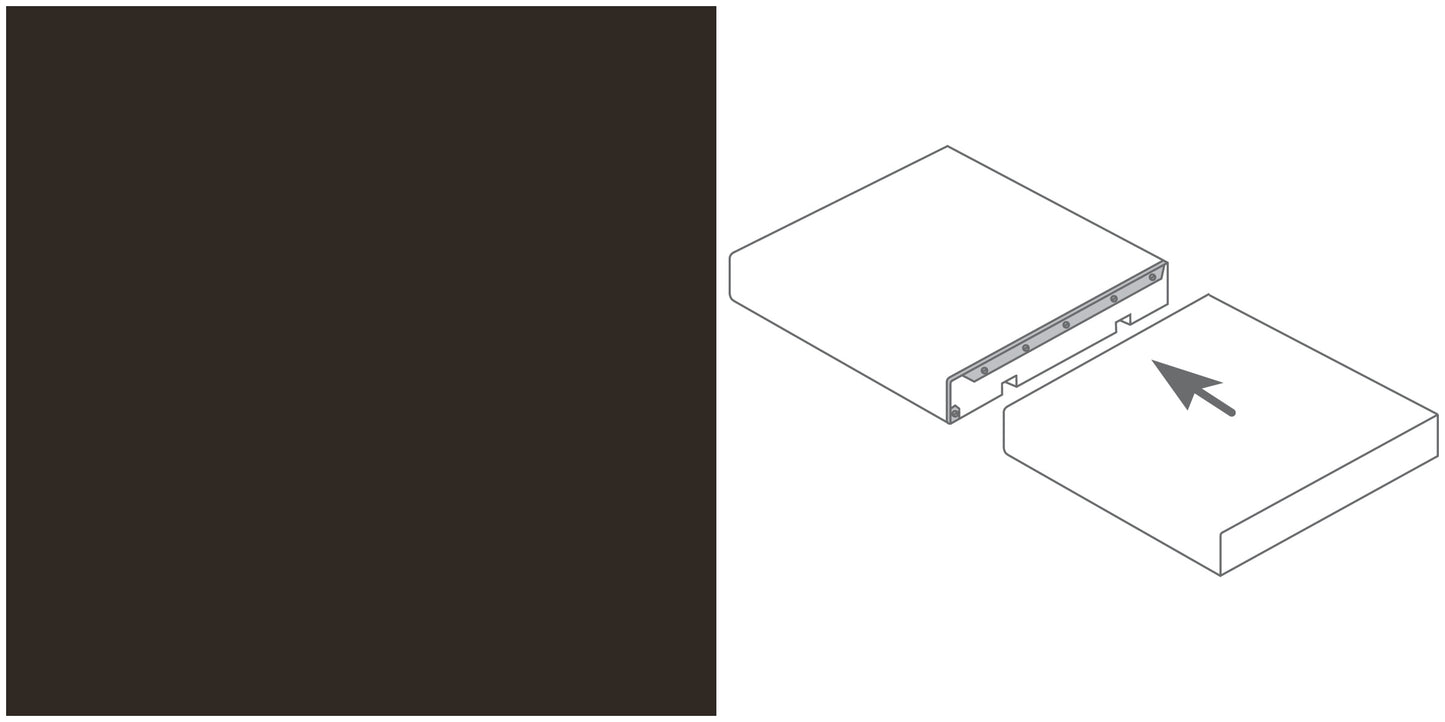 Arbeitsplatten Pilzprofilleiste 600x12x40 mm | brüniert
