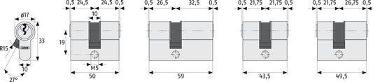 Türzylinder Standard kurz C42N 21/21 SB