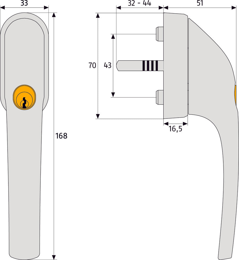 Fenstergriff FG300 W B/SB Einzelkarton