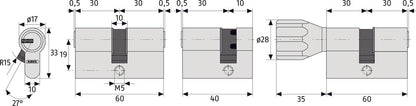 ABUS Profilzylinder 28/34 mit Schlüsselkarte | 5 Schlüssel D6XNP