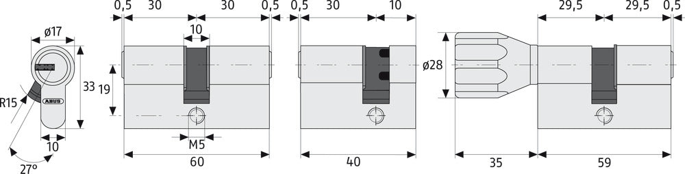 ABUS Profilzylinder 35/40 mit Schlüsselkarte | 5 Schlüssel D6XNP