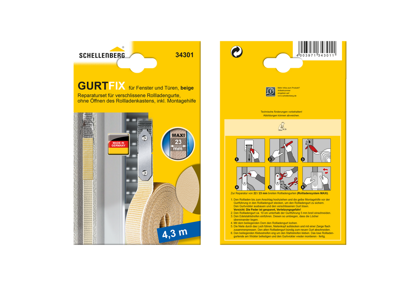 Schellenberg GURTFIX Reparaturset "Maxi" | beige