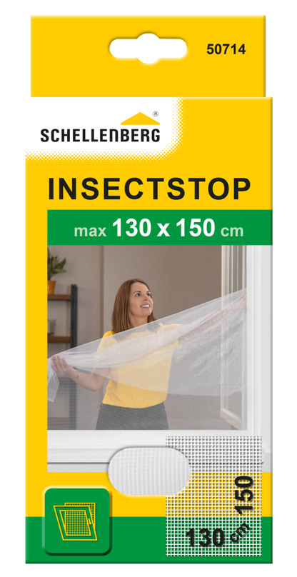 Schellenberg Fliegengitter 130 x 150 cm für Fenster | weiß