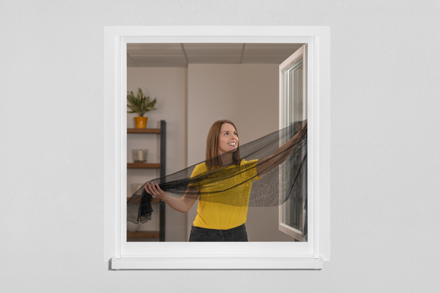 Schellenberg Fliegengitter 130 x 150 cm für Fenster | anthrazit