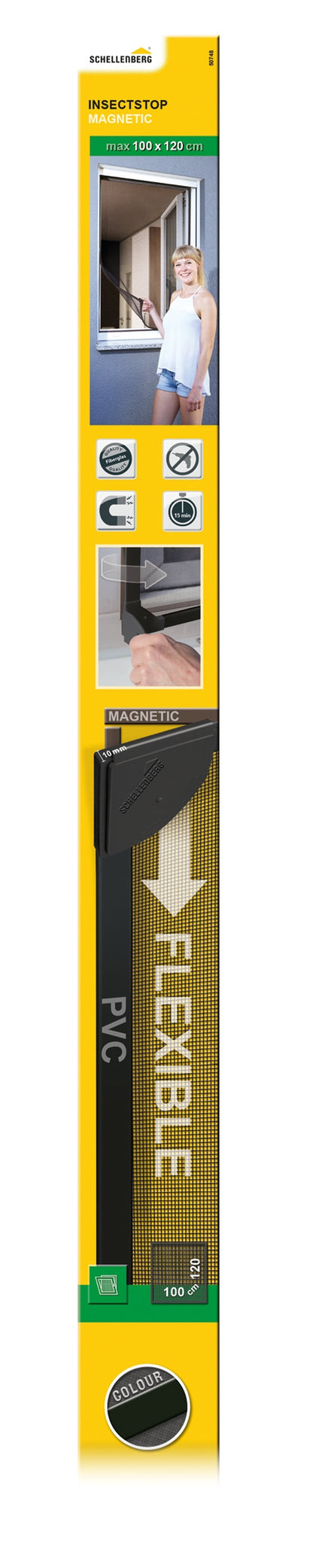 Schellenberg Fliegengitter mit Magnetrahmen 100x120cm anthrazit
