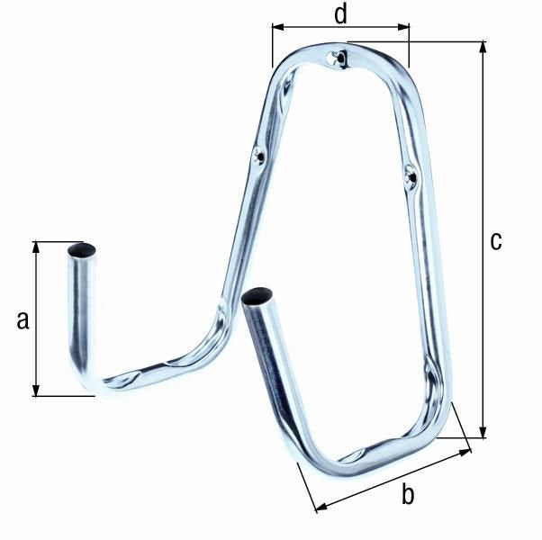Wandhaken dopp.abgewinkelt, 250x250x165 mm, blvz. vz 120x230x245x150mm