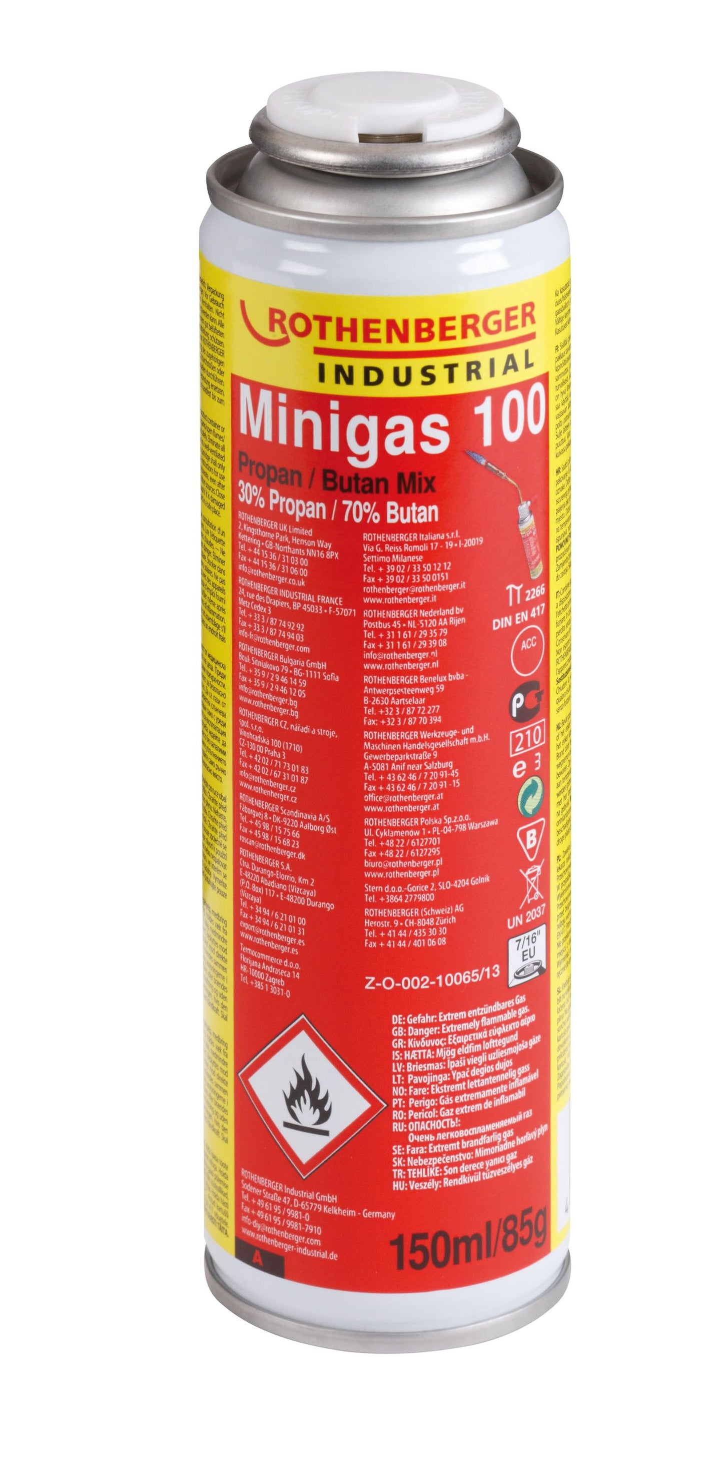 Rothenberger MINIGAS 100, 150ML PROPAN/BUTAN 150 ml Propan/Butan