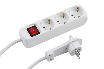 Mehrfachsteckdose 3fach mit Flachstecker 2m weiß