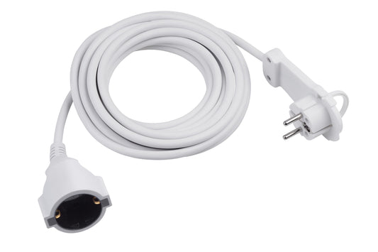 Verlängerungskabel mit Flachstecker 2m weiß