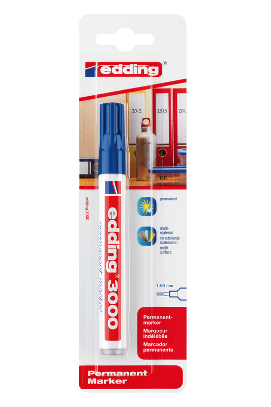edding 3000 Permanentmarker 1er-Blister blau