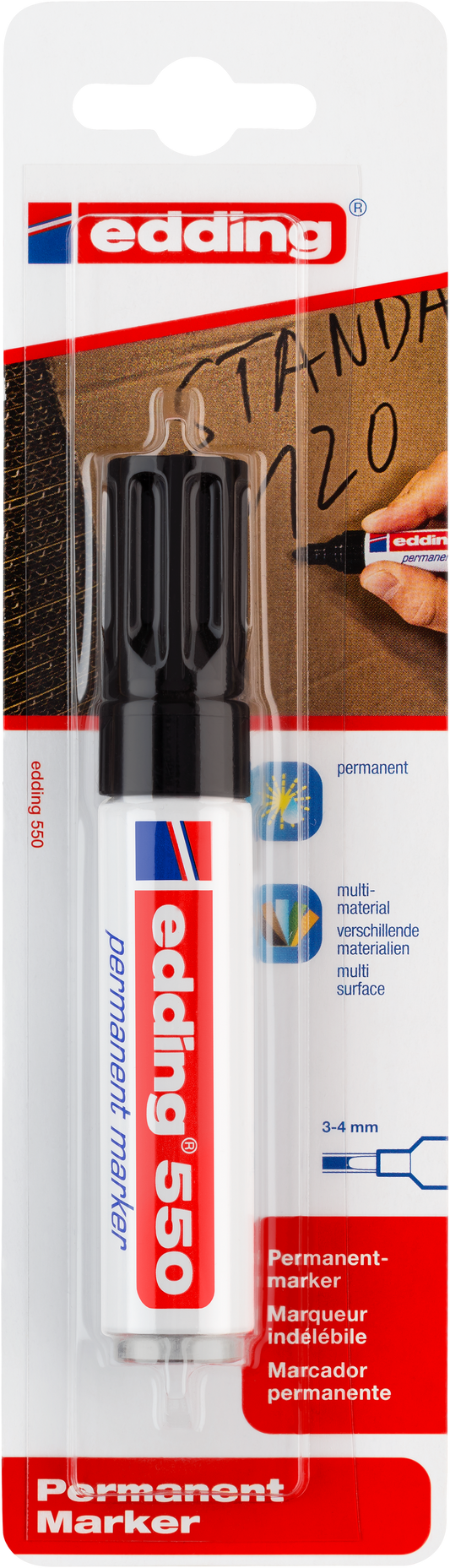 edding 550 Permanentmarker 1er-Blister schwarz