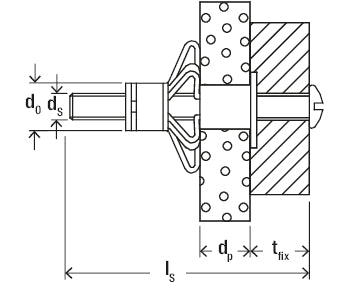 fischer Hohlraum-Metalldübel HM 5 x 65 S mit metrischer Schraube HM 5X65 SK SB (4 Stck)