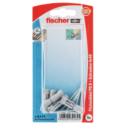 fischer Plattendübel PD 8 S mit Schraube PD 8 SK (5 Stck)