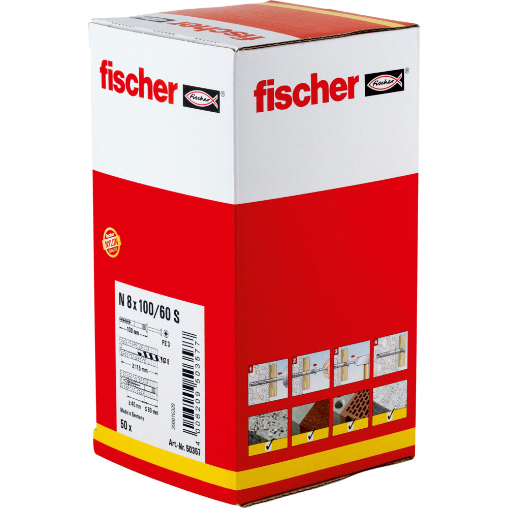 fischer Nageldübel N 8 x 100/60 S Senkkopf N 8x100/60 S (50)