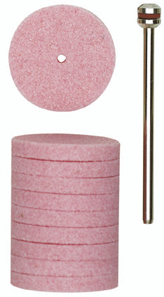 PROXXON-Edelkorund-Schleifscheiben, Ø 22 mm, 10 Stück mit Träger