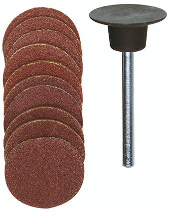 Gummiteller, 18 mm, mit je 5 Schleifscheiben Korn 120 + 150