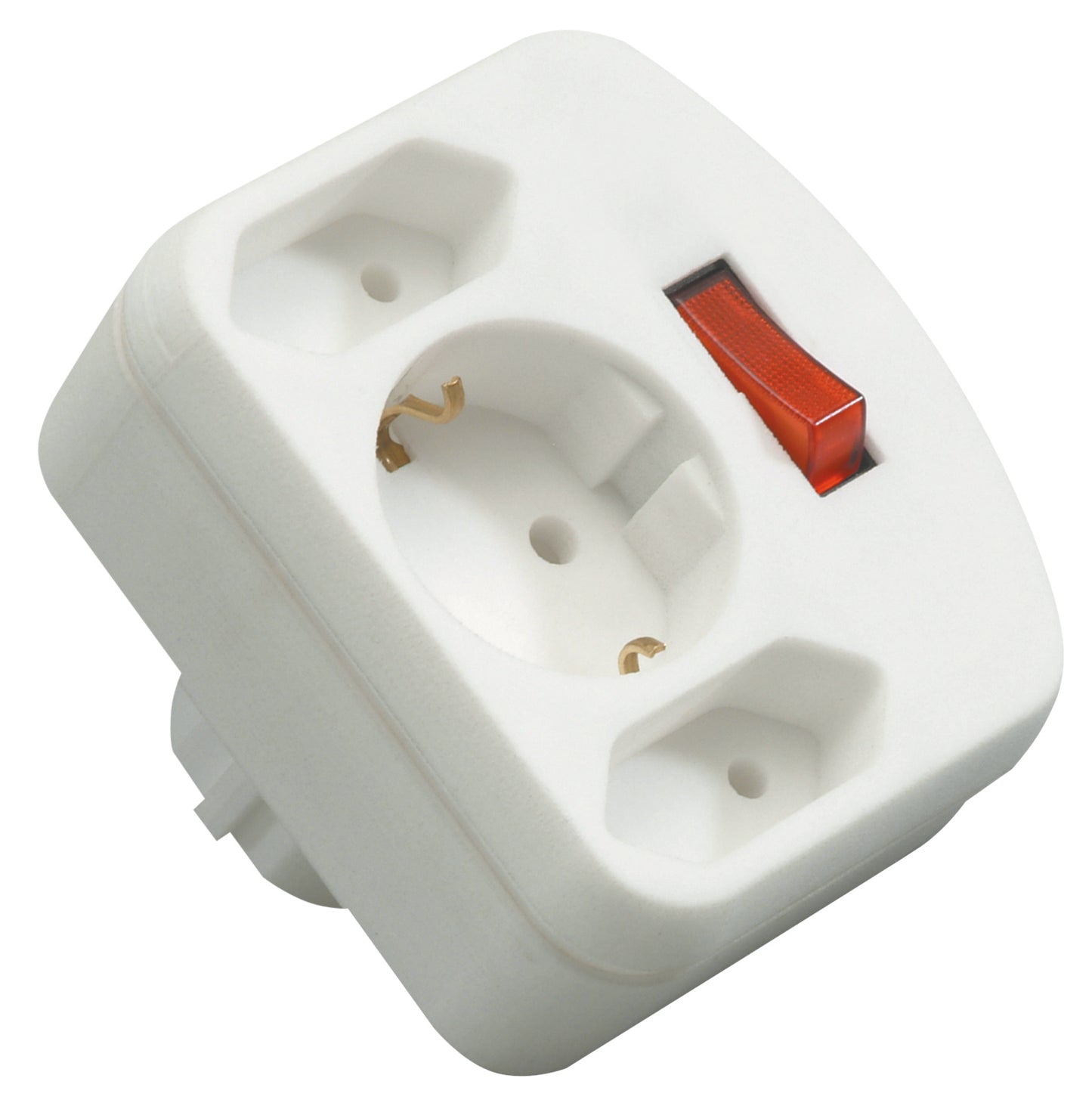 Adapter mit Schalter | 2+1-fach | Weiß