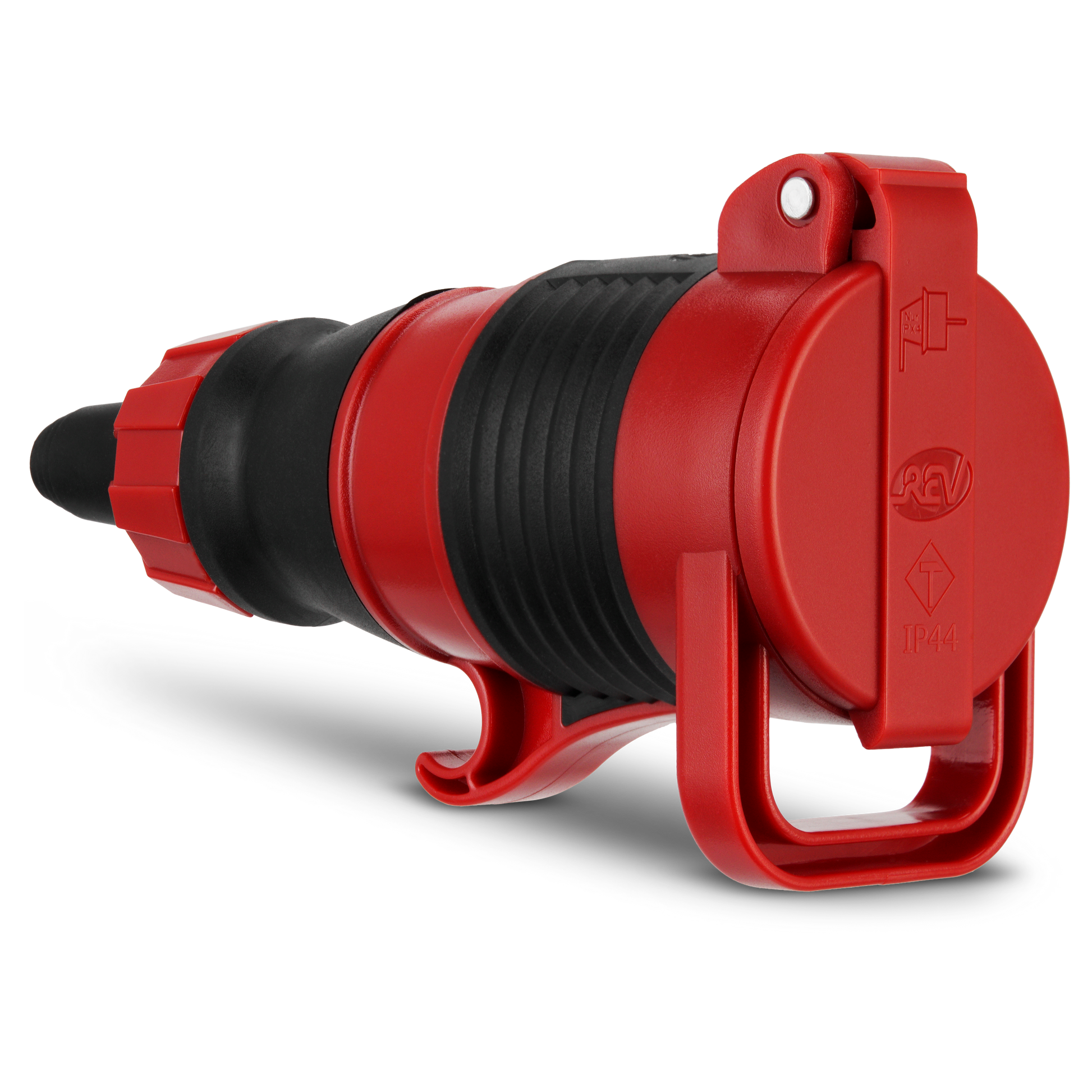 REV PROFI Schutzkontakt Gummikupplung | IP44 | 230V | rot