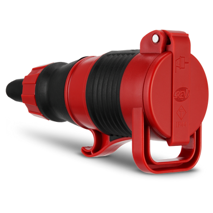 REV PROFI Schutzkontakt Gummikupplung | IP44 | 230V | rot