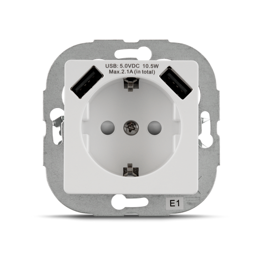 REV PrimaLuxe Steckdose mit USB | weiß