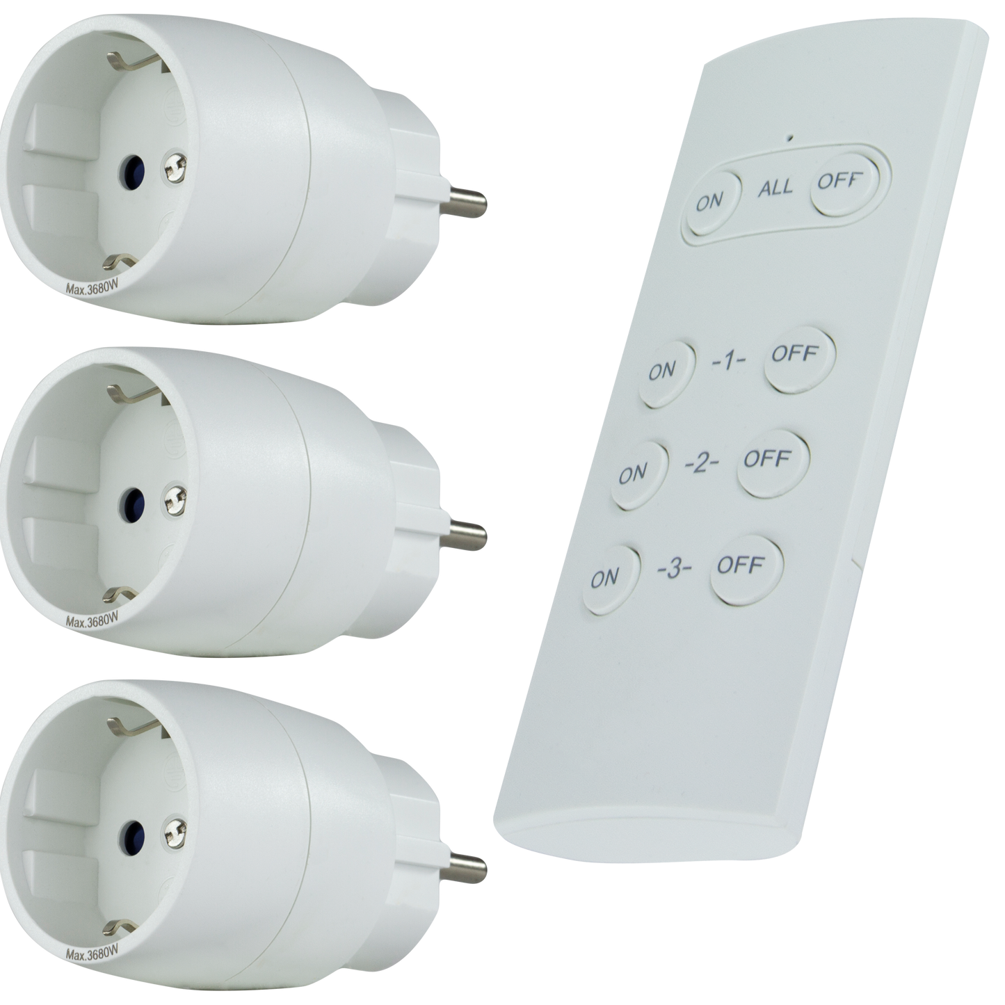 REV 3x Funksteckdose mit Fernbedienung | innen | weiß