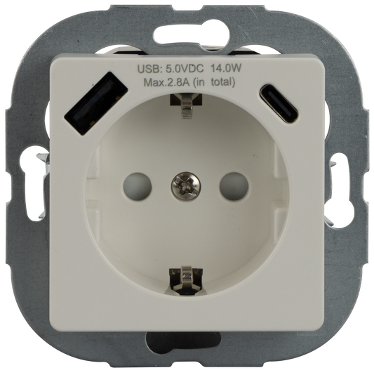 Primaluxe Schuko-Stedo ws mit USB 1+1 Typ A/C