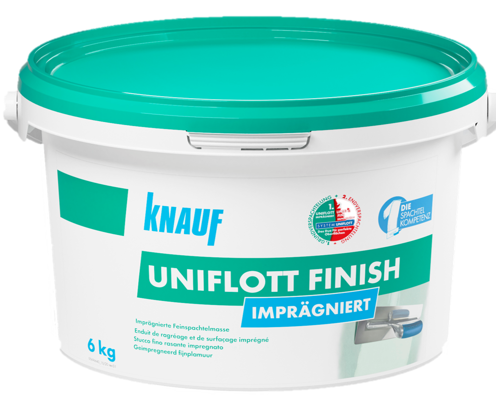 Gebrauchsfertige, imprägnierte Feinspachtelmasse für Oberflächenfinish