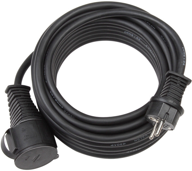 Verl.-Kabel 10m H07RN-F3G2.5 schwarz Stecker und Kupplung <IP44>