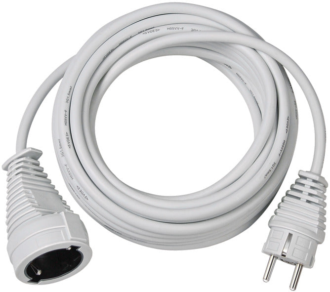 Verl.-Kabel 5m H05VV-F3G1,5 weiss mit KiSchu H05VV-F3G1.5