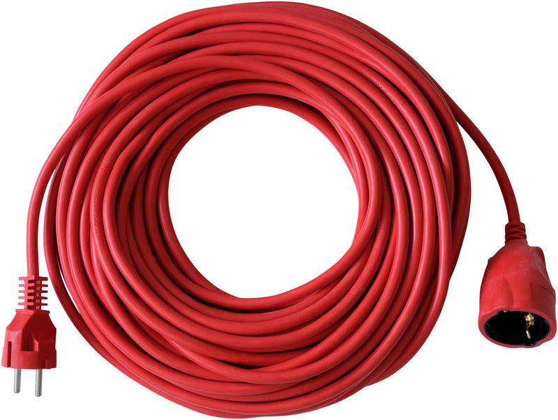 <BAT> Verl.-Kabel 25m H05VV-F3G1.5 rot, mit KiSchu Schutzkontaktstecker HO5VV-F 3