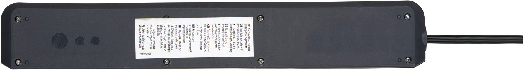Eco-Line 6fach Leiste anthrazit *DE* 1,5m H05VV-F3G1,5 Ü-Schutz,Schalter