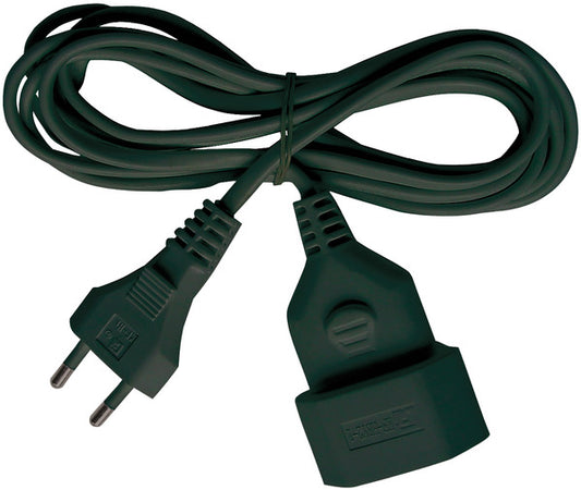 Verl.-Kabel 3m H03VVH2-F2x0,75 schw. Eurostecker und Eurokupplung
