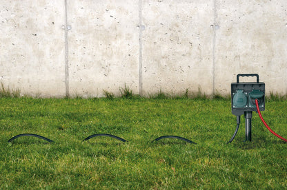 Gartensteckdose mit Erdspiess 2-Fach 1,4m Kabel H07RN-F3G1,5 Kabel 1,4 m H07RN-F3G1,5