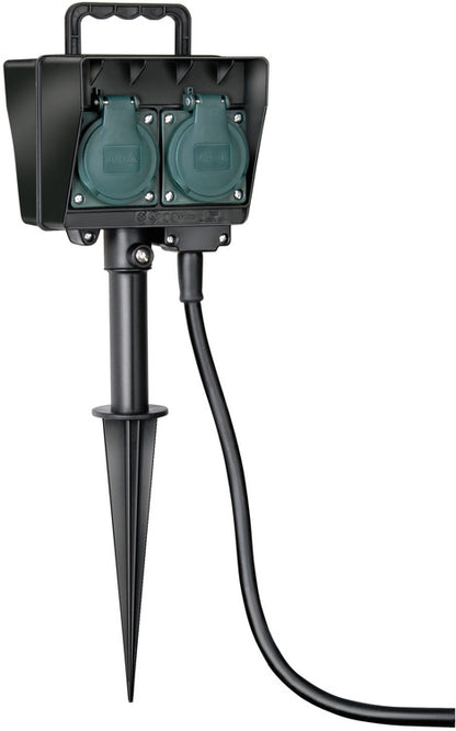 Gartensteckdose mit Erdspiess 4-Fach 1,4m Kabel H07RN-F3G1,5 IP44, 1,4m H07RN-F3G1,5