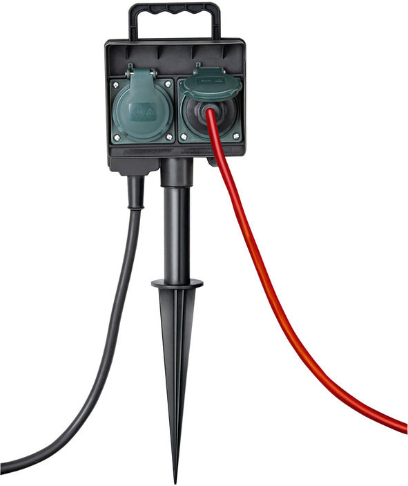 Gartensteckdose mit Erdspiess 4-Fach 1,4m Kabel H07RN-F3G1,5 IP44, 1,4m H07RN-F3G1,5
