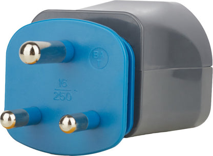 Weltreisestecker mit 7-Adaptern *DE* m. 10A Sicherung verpackt im Blister mit 10 A Sicherung